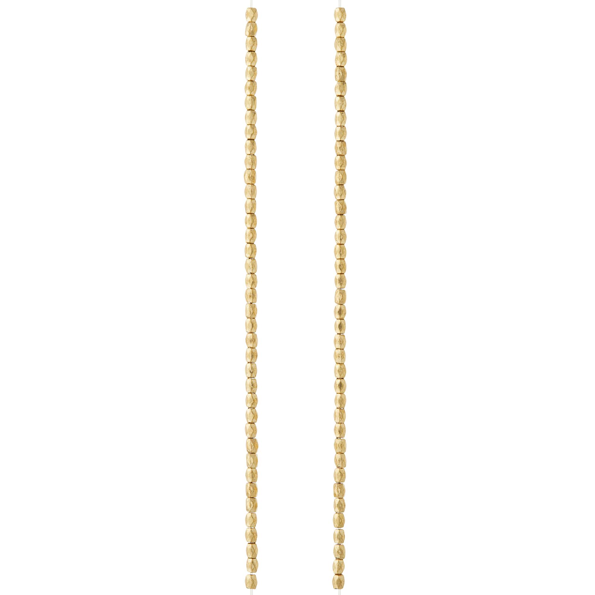 Hamilton Gold Metal Faceted Cube Beads by Bead Landing®, 3mm